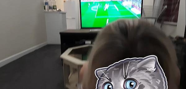 My Ex GF Played with her Pussy, Sucked my Cock and Fucked me while I was Watching Football on TV.